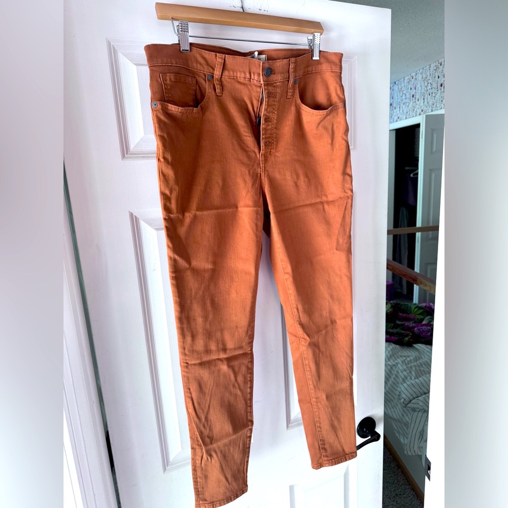 Madewell 9” mid-rise skinny (cognac)